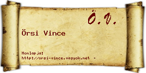 Örsi Vince névjegykártya